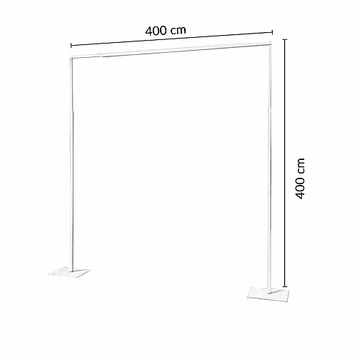 Square Metal Balloon Flower Stand Arch with Base (White 4m)