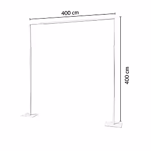 Square Metal Balloon Flower Stand Arch with Base (White 4m)