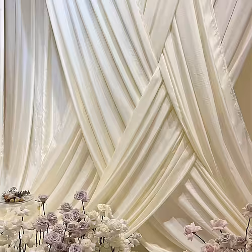 Stretchable Champagne Colour Decorative Drape Backdrop Fabric (8m) [No stand]