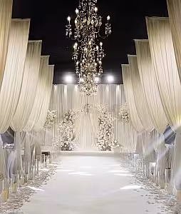 Stretchable Ivory Colour Drape Backdrop Fabric (8M) [No stand]