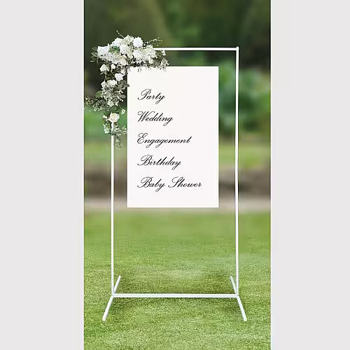 Structure Adjustable Rectangle Decorative Screen Arches Frame (White 2m)