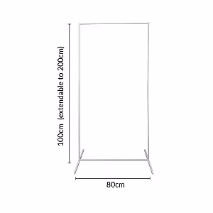 Structure Adjustable Rectangle Decorative Screen Arches Frame (White 2m)