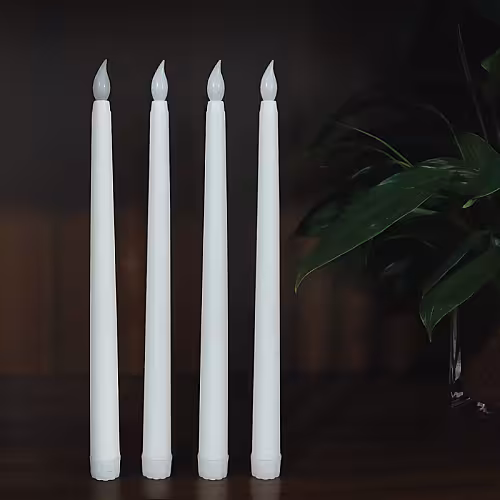 1pc LED Light Taper Candle (White) [Batteries not included]