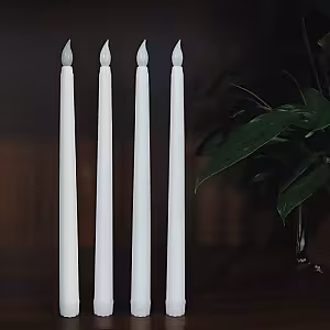 1pc LED Light Taper Candle (White) [Batteries not included]