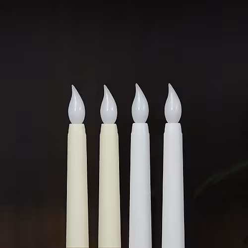 1pc LED Light Taper Candle (White) [Batteries not included]
