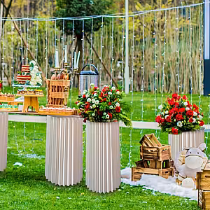 Structure Origami Cylindrical Pleated Flower Desserts Stand (2x Extra Large)