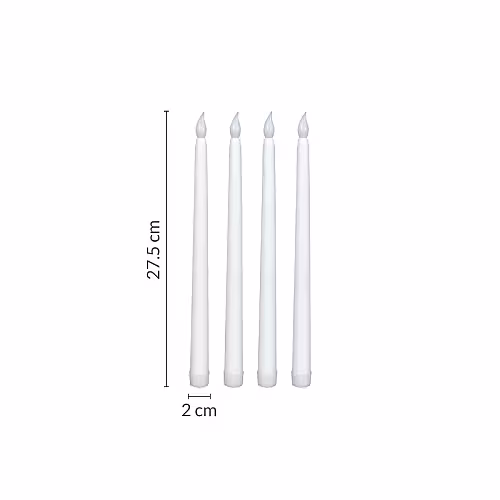 1pc LED Light Taper Candle (White) [Batteries not included]