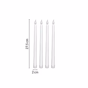 1pc LED Light Taper Candle (White) [Batteries not included]