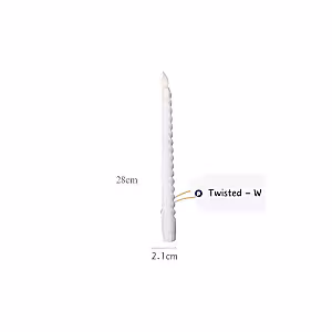 1pc LED Spiral Twisted Light Taper Candle (White) [Batteries not included]