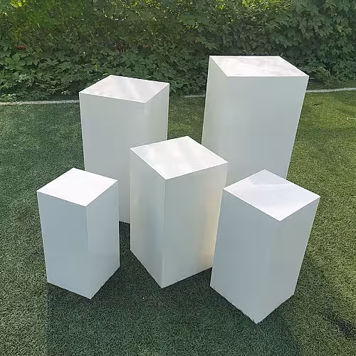 Structure Party Decoration Iron Cuboid White Desserts Stand (Medium)