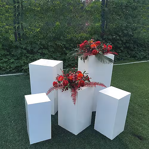 Structure Party Decoration Iron Cuboid White Desserts Stand (Small)